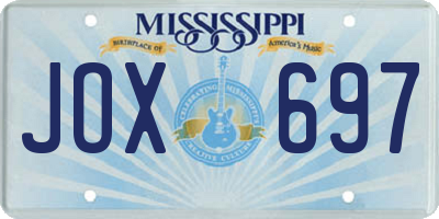 MS license plate JOX697