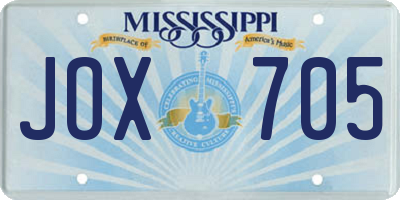 MS license plate JOX705