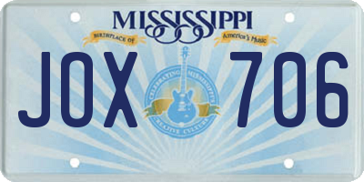 MS license plate JOX706