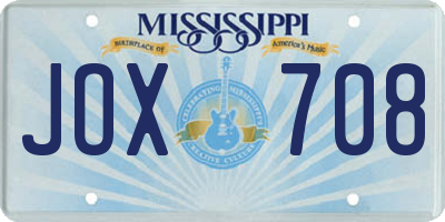 MS license plate JOX708