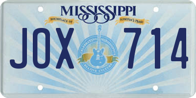 MS license plate JOX714