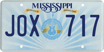 MS license plate JOX717