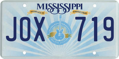 MS license plate JOX719