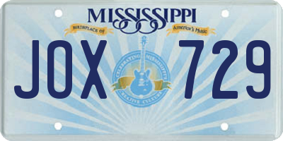 MS license plate JOX729