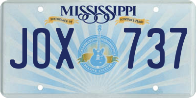 MS license plate JOX737