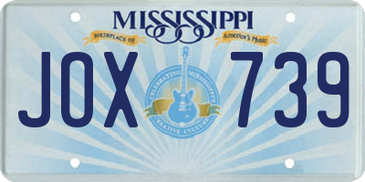 MS license plate JOX739
