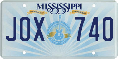 MS license plate JOX740