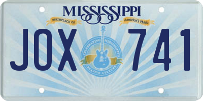 MS license plate JOX741