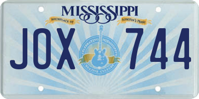 MS license plate JOX744