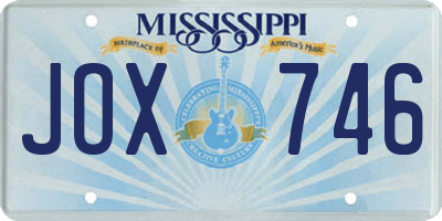 MS license plate JOX746