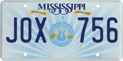 MS license plate JOX756