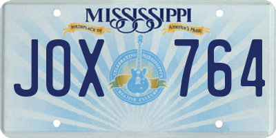MS license plate JOX764