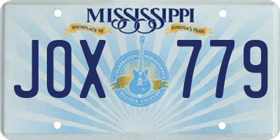 MS license plate JOX779