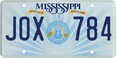MS license plate JOX784