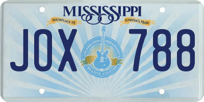 MS license plate JOX788