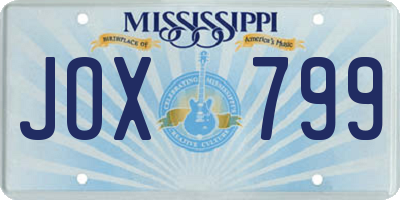 MS license plate JOX799