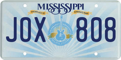 MS license plate JOX808