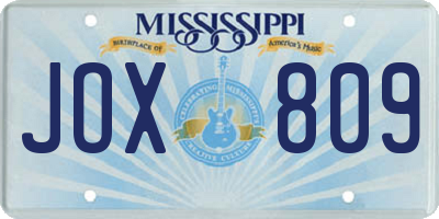 MS license plate JOX809