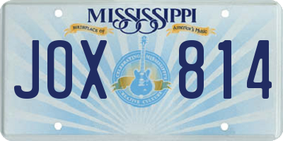 MS license plate JOX814