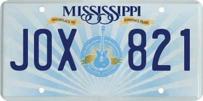 MS license plate JOX821
