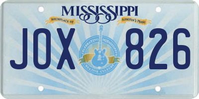 MS license plate JOX826