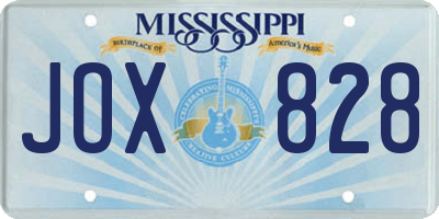 MS license plate JOX828