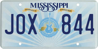 MS license plate JOX844