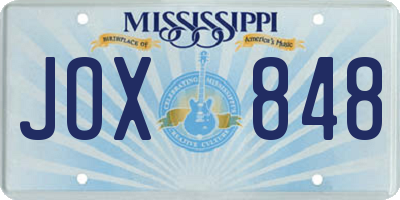 MS license plate JOX848