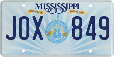 MS license plate JOX849