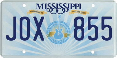 MS license plate JOX855