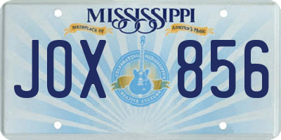 MS license plate JOX856