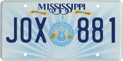 MS license plate JOX881