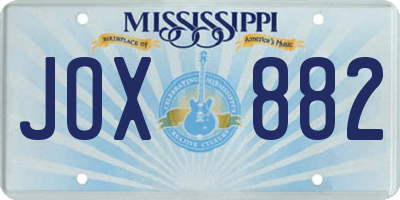 MS license plate JOX882