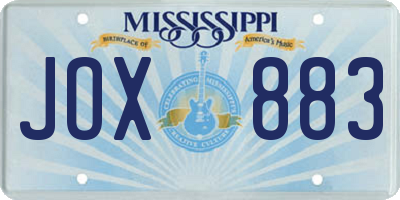 MS license plate JOX883