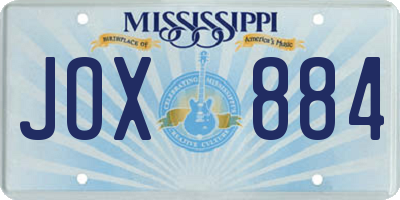 MS license plate JOX884