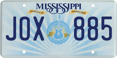 MS license plate JOX885