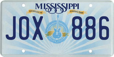 MS license plate JOX886