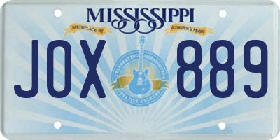 MS license plate JOX889