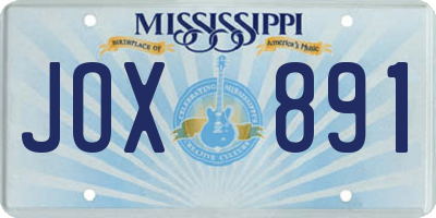 MS license plate JOX891