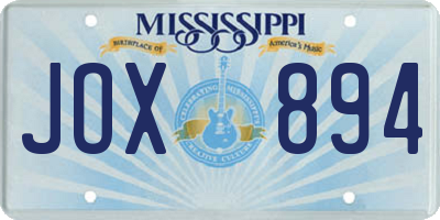 MS license plate JOX894