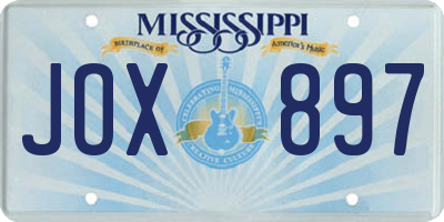 MS license plate JOX897