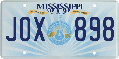 MS license plate JOX898