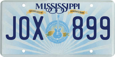 MS license plate JOX899