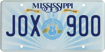 MS license plate JOX900