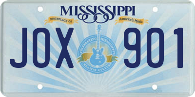 MS license plate JOX901