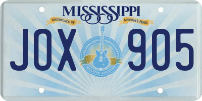 MS license plate JOX905
