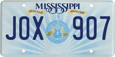 MS license plate JOX907