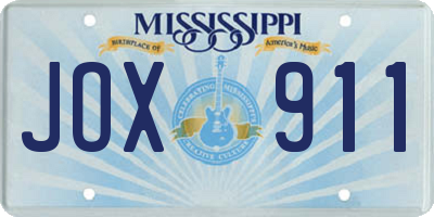 MS license plate JOX911