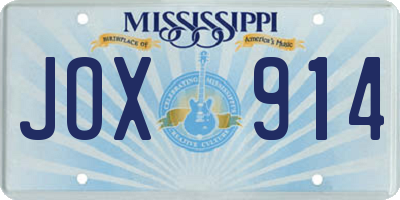 MS license plate JOX914