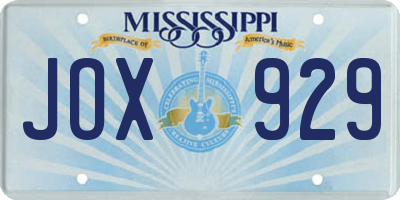 MS license plate JOX929